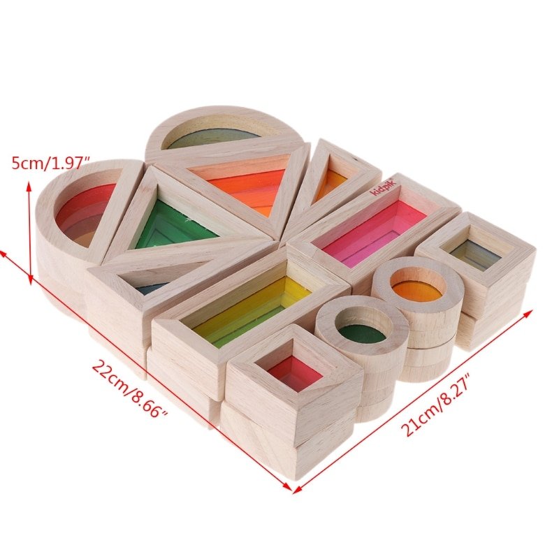 Colorful Windowed Wooden Blocks Set